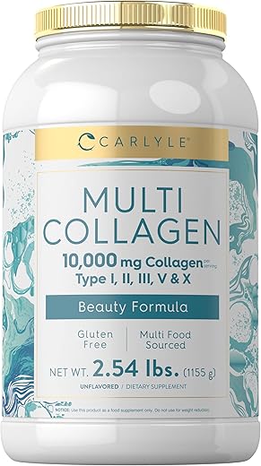 Pó de Colágeno Multi Peptídeos 40 oz | 10000 mg | Tipo I, II, III, V | Marca Carlyle - Carlyle