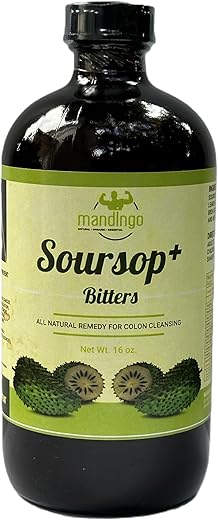 Bitters de Graviola, Remédio Natural para Limpeza do Cólon, 16 oz (473 ml) - Mandingo