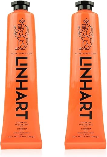 LINHART - Linhart Whitening Toothpaste – Clareamento Dental, Pasta de Dente Fortalecedora do Esmalte com Sabor de Menta (2 Unidades)