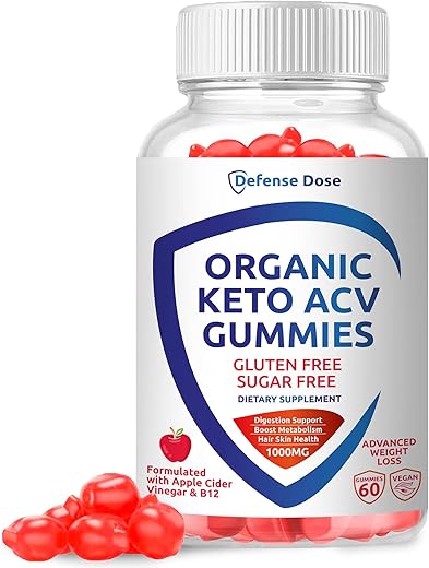 Defense Dose - Gummy Orgânico Keto ACV Avançado para Perda de Peso – Sem Glúten  | 100g