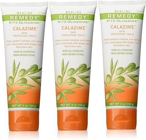 Olivamine Calazime Creme Protetor para Pele, 4 Oz (113 g), 3 Unidades - Medline Remedy