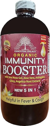Essential Palace - Impulsionador de Imunidade Orgânico com Gel de Musgo do Mar, Aloe Vera, Astragalus, GILOY, Extratos de Raízes de Angelica