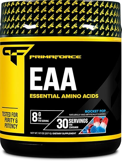 EAA Powder (30 Porções, Sabor Rocket Pop) – Aminoácidos Essenciais para Treino Pré/Intra e Recuperação – Livre de Transgênicos e Glúten - Primaforce