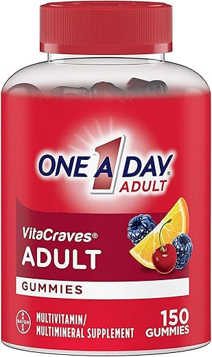Generic - 1 A Day VitaCrave Gomas Multivitamínicas para Adultos, Suplemento com Vitamina A, Vitamina C, Vitamina D, Vitamina E e Zinco para Suporte à Saúde Imunológica