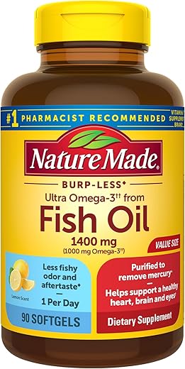 Ômega 3 Ultra 1400 mg – Saúde do Coração, Cérebro e Olhos – 90 Softgels - Nature Made