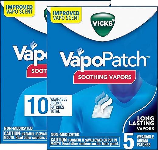 VapoPatch: Adesivo Aromático Portátil, Sem Bagunça, Relaxante – 10 Unidades - Vicks