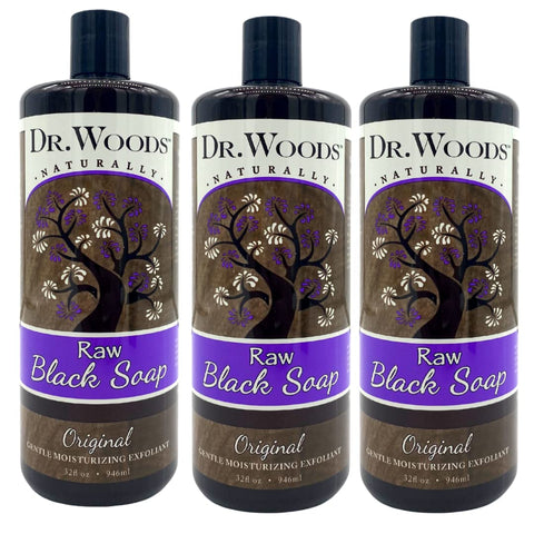 Sabonete Líquido Castela Hidratante Natural Africano Preto Cru, 32 Ounce (Pack de 3) - Dr. Woods
