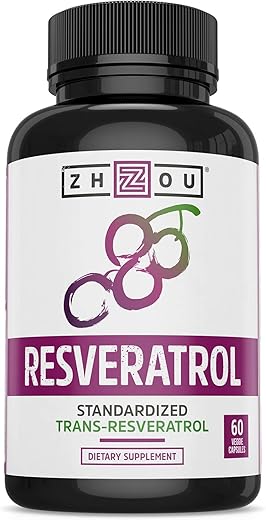ZHOU - Zhou Resveratrol | Envelhecimento Saudável, Sistema Imunológico | 60 cápsulas, 500mg