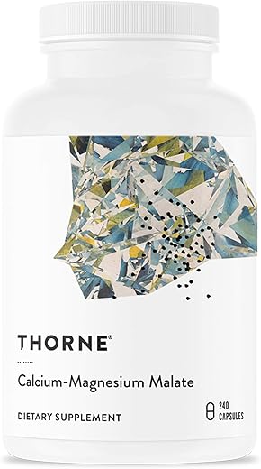 THORNE - Suplemento Thorne Calcium-Magnesium Malate – Sem Glúten com Magnésio: Marca de Qualidade para Saúde Óssea e Muscular
