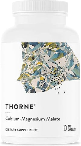 THORNE - Suplemento Thorne Calcium-Magnesium Malate – Sem Glúten com Magnésio: Marca de Qualidade para Saúde Óssea e Muscular