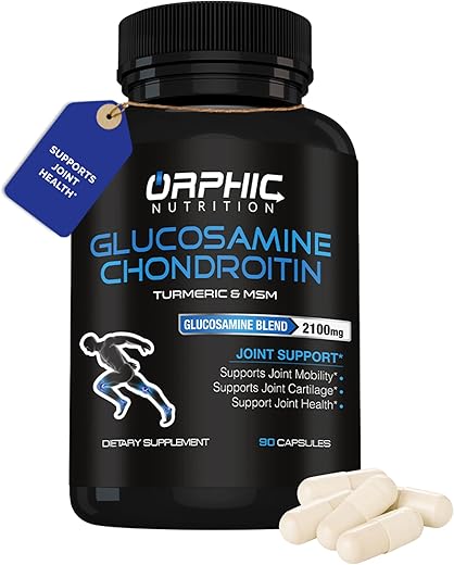 Glucosamina Condroitina MSM 2100MG (90 Cápsulas) – Suporte para Articulações para Homens - ORPHIC NUTRITION