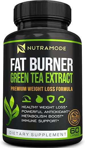 NUTRAMODE - Suplemento Queimador de Gordura de Extrato de Chá Verde Premium com EGCG – Supressor Natural de Apetite – Pílulas de Dieta para Perda de Peso Saudável que Funcionam Rapidamente para Mulheres e Homens – Impulsionador de Metabolismo Detox