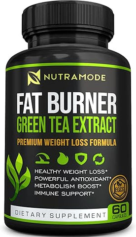 NUTRAMODE - Suplemento Queimador de Gordura de Extrato de Chá Verde Premium com EGCG – Supressor Natural de Apetite – Pílulas de Dieta para Perda de Peso Saudável que Funcionam Rapidamente para Mulheres e Homens – Impulsionador de Metabolismo Detox