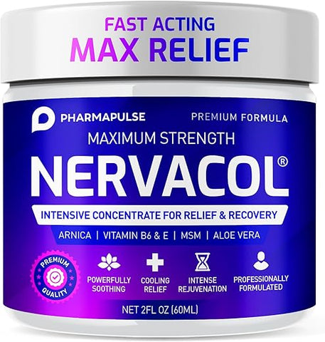 Creme Pharmapulse Neuropathy Nerve Relief – Máxima Potência para Pés, Mãos, Pernas, Dedos, Lombar – Ácido Alfa Lipoico, Arnica, Vitamina B6, Aloe Vera, MSM – Eficaz e Calmante