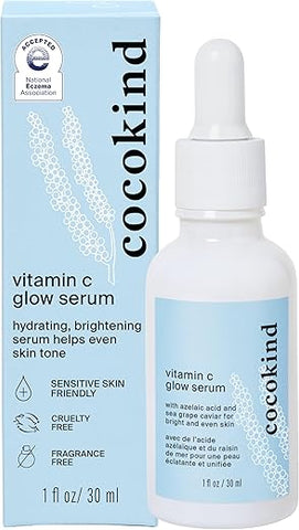 Serum Vitamina C Glow com Ácido Azelaico e Caviar de Uva Marinha para Pele Radiante e Uniforme, 30ml - Cocokind