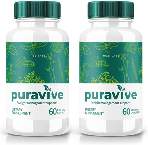 rize labs - (2 Pacotes) Puravive – Cápsulas de Emagrecimento, Método de Arroz Exótico Puravive, Detox Natural – Marca Puravive