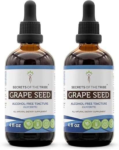 Secrets of the Tribe - Segredos da Tribo Extrato Líquido Sem Álcool de Semente de Uva, Uva (Vitis Vinifera) Seca (2×120 ml)