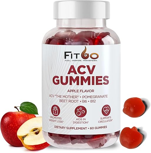 FIT60 - Gomas de Vinagre de Maçã Keto com A Mãe | Gomas de ACV Keto para Peso Saudável Avançado, Desintoxicação e Limpeza | Beterraba, Romã, Ácido Fólico, B6/B12, 60 Unidades Feitas em