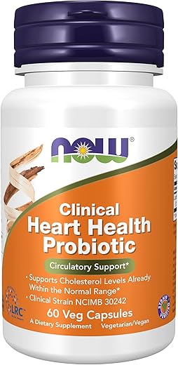 Probiótico Clínico para Saúde do Coração – 60 Cápsulas Vegetais - NOW Foods