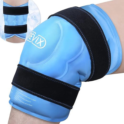 20‘’ XXXL – Envoltório de Gelo para Joelho Após Cirurgia, Grande Pacote de Gelo para Alívio da Dor no Joelho, Envoltórios de Gelo Reutilizáveis para Joelho para Cirurgia de Substituição, Inchaço, Esportes - REVIX