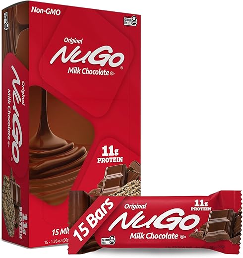Barra de Proteína, Chocolate, 11g Proteína, Sem Glúten, 15 Unidades - NuGo
