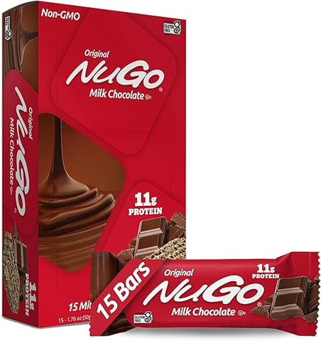 Barra de Proteína, Chocolate, 11g Proteína, Sem Glúten, 15 Unidades - NuGo
