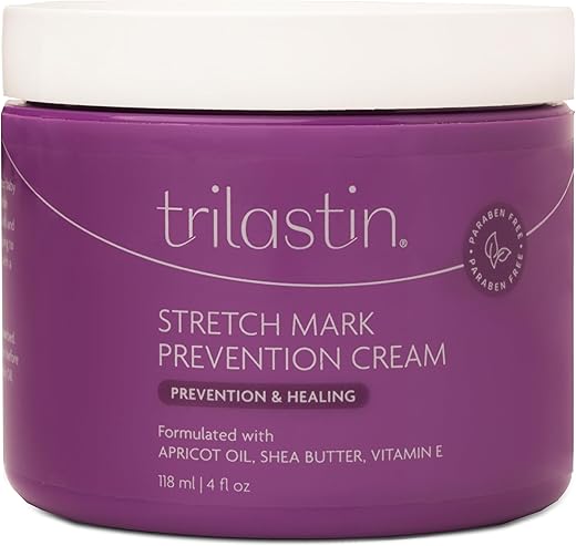 Creme Prevenção de Estrias na Gravidez – Livre de Parabenos, Hipoalergênico e Seguro para Gestantes – 120 ml - TriLASTIN