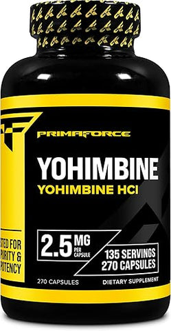 Primaforce - PrimaForce Yohimbine HCl 2.5mg – 270 Cápsulas | Suplemento Premium, Melhora o Desempenho, Sem Preenchedores, Não-OGM e Livre de Glúten