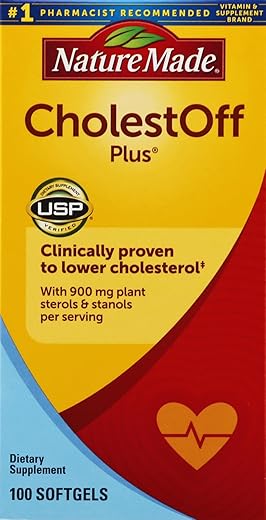 CholestOff Plus Softgels – 100 Unidades | Redutor de Colesterol | Saúde Cardiovascular - Nature Made