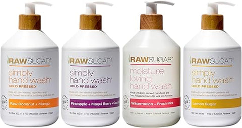 Kit Sabonete Líquido para as Mãos – Limão Açúcar, Melancia Hortelã Fresca, Abacaxi Maqui Coco – 3x250ml - RAW SUGAR
