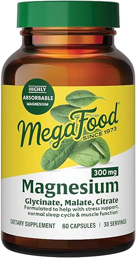 Magnesium 300 mg – Mistura altamente absorvível de Magnésio Glicinato e Citrato de Magnésio  MegaFood - MegaFood