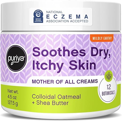 Creme Puriya Aprovado pela Associação Nacional de Eczema 4.5 oz, Alívio para Pele Seca e Coceira, Loção de Aveia Coloidal, Para Crianças, Adultos, Rosto, Mãos, Mãe de Todos os Cremes, à Base de Plantas – Compre Agora!