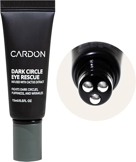 Resgate para Olheiras Escuras para Homens e Mulheres | Roller para Olheiras, Bolsas nos Olhos, Rugas | Com Peptídeos, Niacinamida, Ácido Hialurônico | Sob os Olhos - Cardon