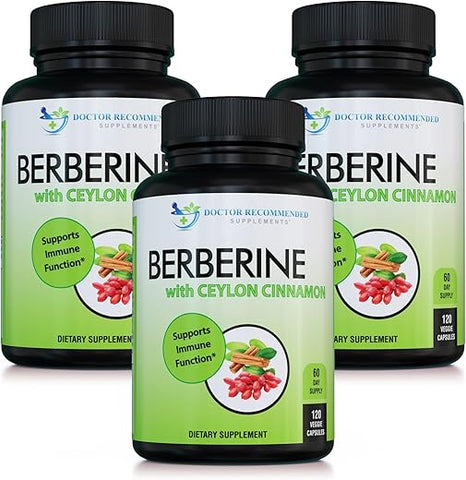 DOCTOR RECOMMENDED SUPPLEMENTS - Berberina com Canela do Ceilão – 1200mg. Recomendado por médicos