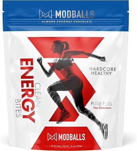 M MODBALLS - ModBalls – Mordidas Saudáveis Hardcore – Energia Pura, Sem Estimulantes – Pule o Gole, Coma sua Energia – 20 Porções – Mordidas Energéticas Limpas de Manteiga de Amendoim e Chocolate (Amêndoa, Coco e Chocolate)