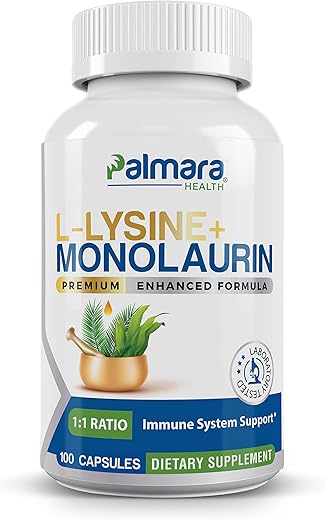 Palmara Health - L-Lisina Monolaurina 600mg – Embalagem com 100 Cápsulas