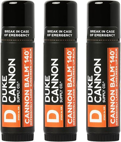 Protetor Labial Tático Cannon Balm 140 para Homens (Laranja Sanguínea Mentolada) Multi-Pack – Desempenho Superior, Resistente, FPS 30, Bálsamo Grande para Trabalhadores Incansáveis - Duke Cannon Supply Co.