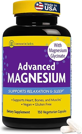 Cápsulas Avançadas de Magnésio – 150 un, 210 mg – Magnésio Glicinato e Malato Quelado, Alta Absorção, Promove Relaxamento, Saúde Óssea e Muscular, Magnésio Vegano - InnovixLabs