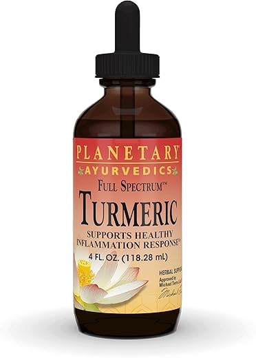 Planetary Herbals - Planetary Ayurvedics – Cúrcuma Líquida de Espectro Completo, Suporte Antioxidante e Resposta Saudável à Inflamação, 4 fl oz (118 ml)