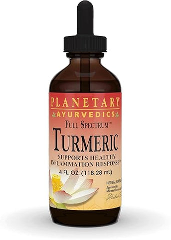 Planetary Herbals - Planetary Ayurvedics – Cúrcuma Líquida de Espectro Completo, Suporte Antioxidante e Resposta Saudável à Inflamação, 4 fl oz (118 ml)