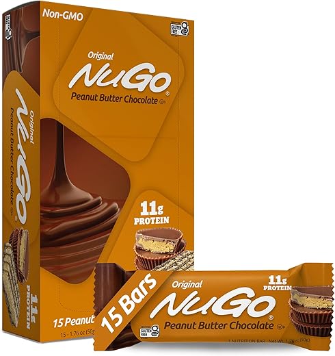 Barra de Proteína, Manteiga de Amendoim, 11g Proteína, Sem Glúten, 15 Unidades - NuGo
