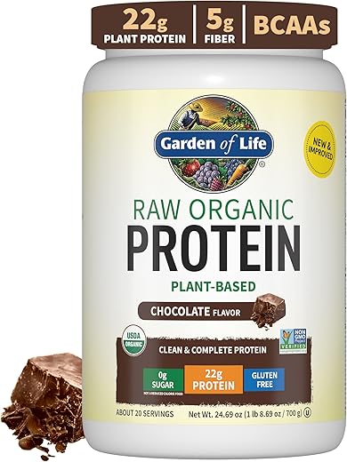 Garden of Life - Proteína Vegana em Pó – Chocolate, Orgânica, 22g Proteína Vegetal