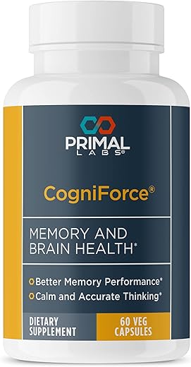 Primal Labs - Primal Health CogniForce – Memória Potente para o Cérebro – 60 cápsulas