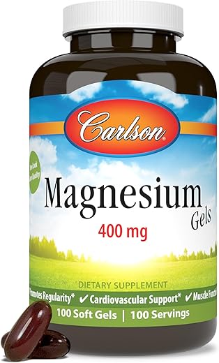 Géis de Magnésio, 400 mg de Magnésio por Softgel, Coração - Carlson