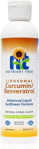 Nutrient Tree - Liposomal Curcumin e Resveratrol: Antioxidantes Poderosos, Livre de Álcool, Sem Soja ou Glúten, Óleo de Girassol Não-OGM