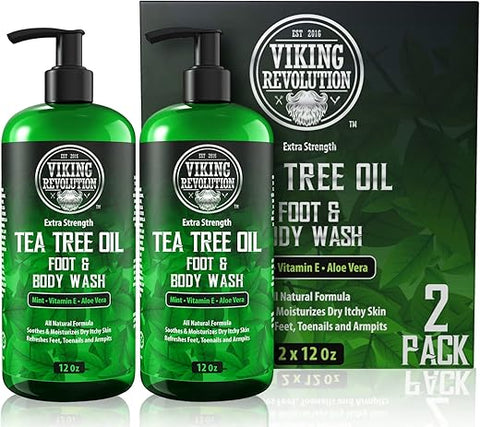 Sabonete Viking Revolution Tea Tree Oil para Homens – Combate Pé de Atleta, Fungos nas Unhas, Coceira na Virilha, Eczema, Tinea Corporis