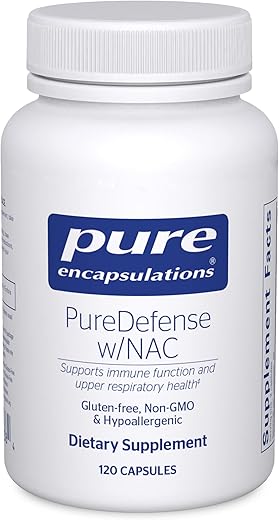 PureDefense com NAC | Reforça a Defesa Imunológica de Primeira Linha e a Saúde Respiratória Superior | 120 Cápsulas - Pure Encapsulations
