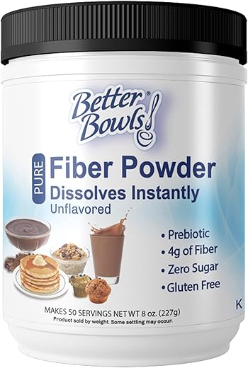 Better Bowls - Pó de Fibra Instantâneo Sem Sabor, Sem Açúcar – Marca: Primeira Opção