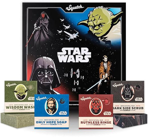 Coleção de Sabonetes Star Wars Episódio 1 com Caixa de Colecionador – Kit de 4 Sabonetes Naturais para Homens e Sabonete Star Wars para Homens - Dr. Squatch