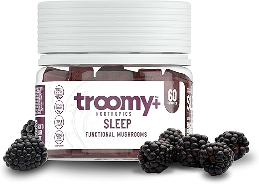 Troomy Nootropics - Troomy Sleep – Gomas de Cogumelo Reishi com Melatonina – Sabor Incrível – Suporte para um Sono Repousante – 60 g